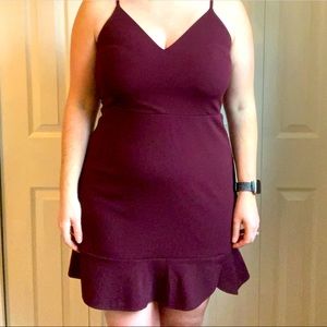 Express Spaghetti Strap Dress w/ tulip hem detail